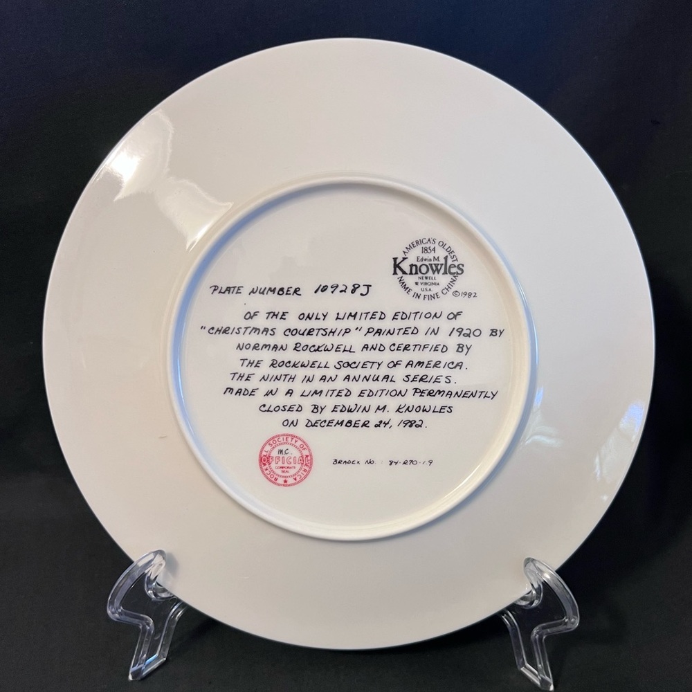 Norman Rockwell “Christmas Courtship” Decorative Plate - Picture 2 of 6